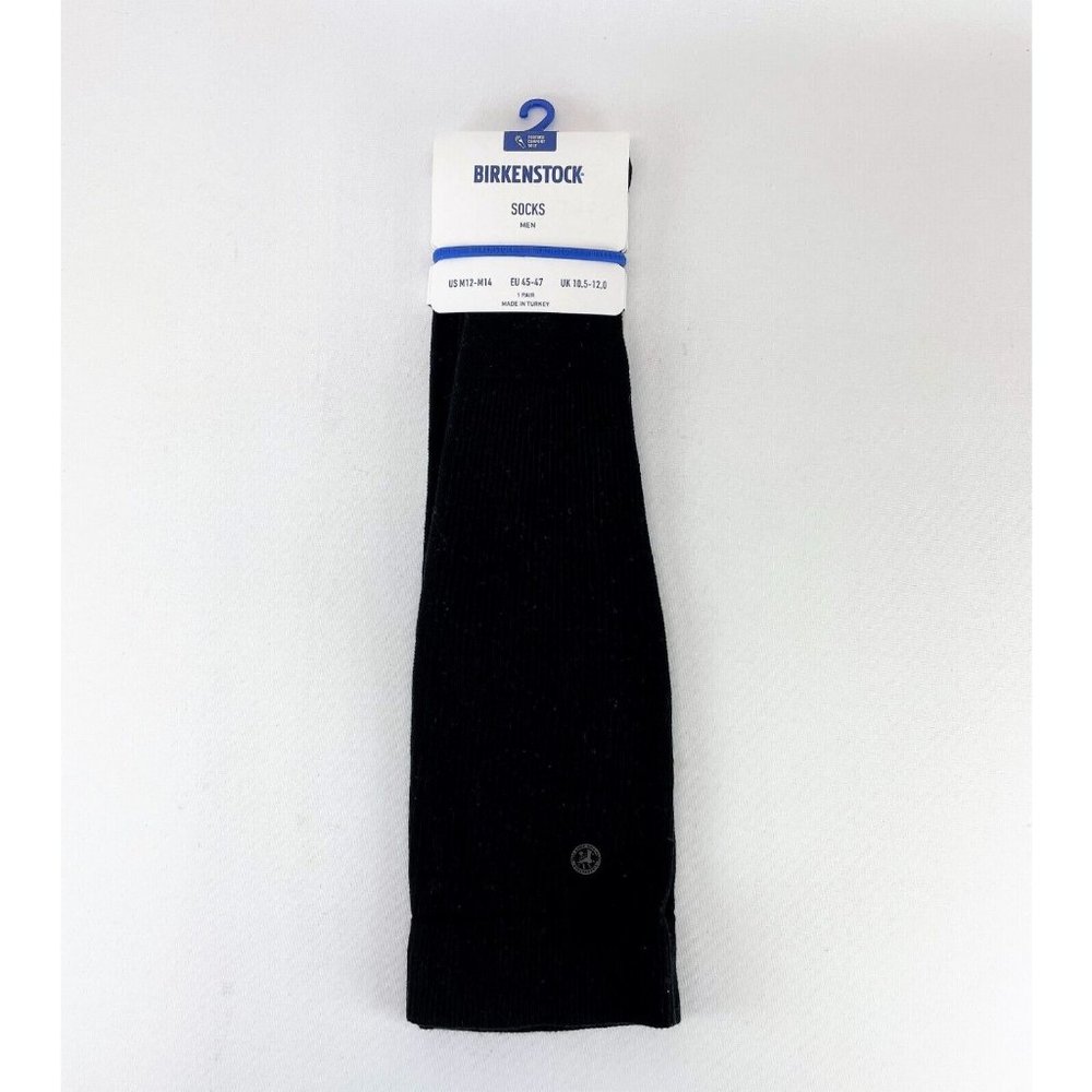 Birkenstock Support Sole Socks US M12-14 Footbed Comfort Black Over the Calf NWT
